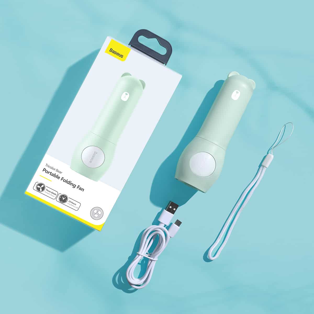 Baseus Tricolor Bear Folding Fan